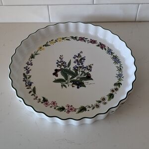 Royal Worcester Herbs Porcelain Sage Pie Dish 14"X1.5" Heavy Dish
